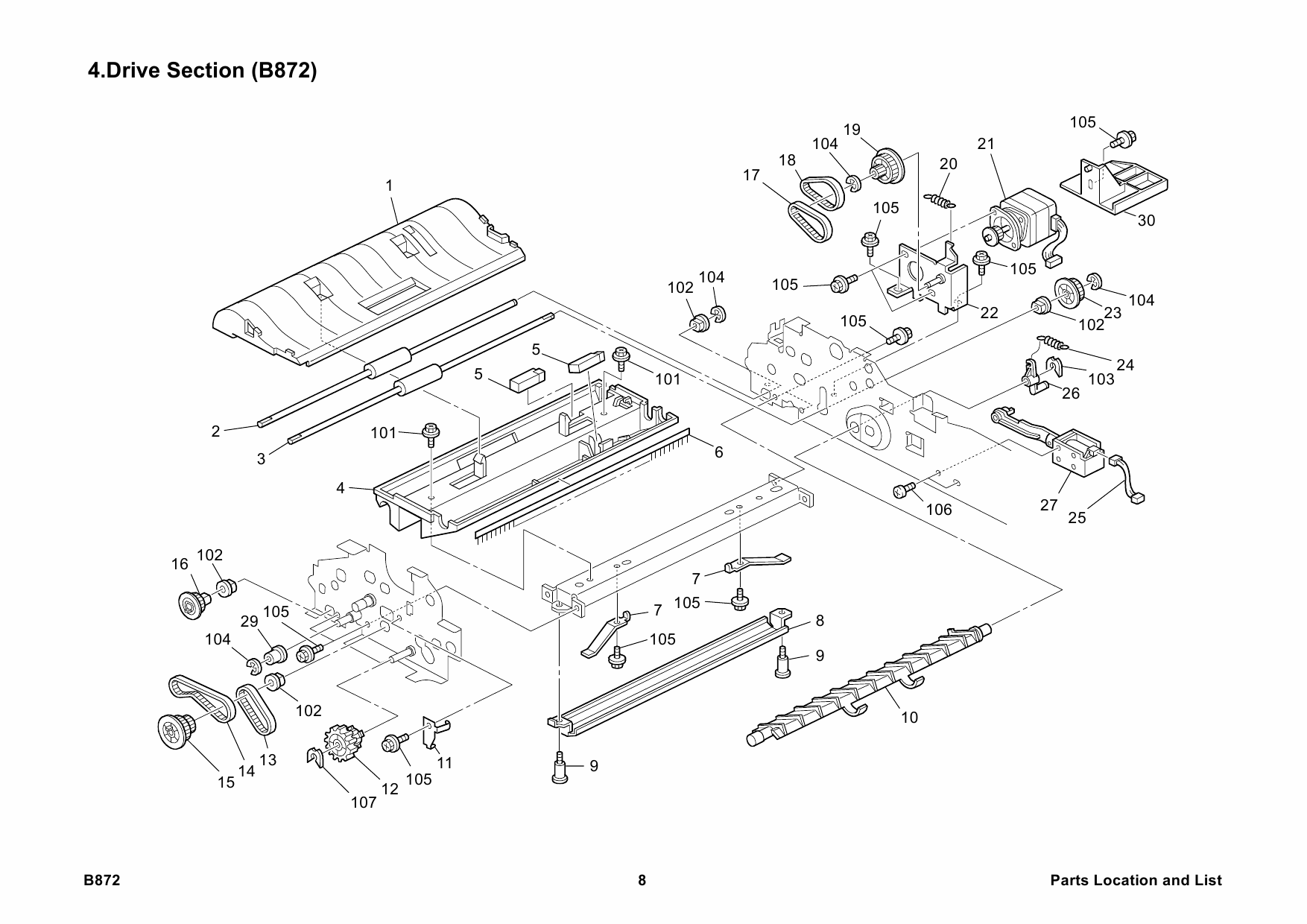 RICOH Options B872 AUTO-REVERSE-DOCUMENT-FEEDER-DF1000 Parts Catalog PDF download-5